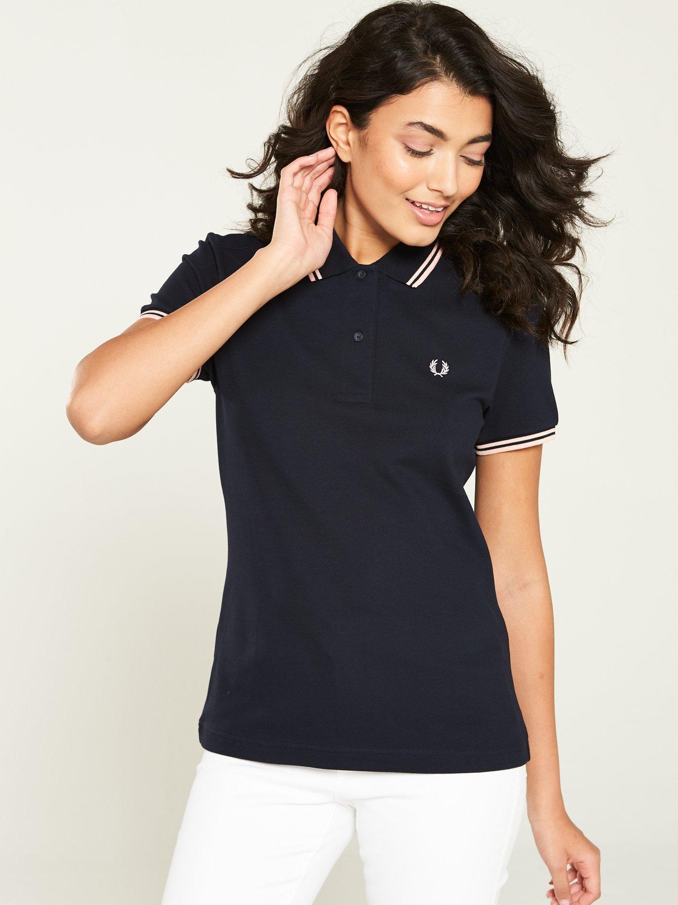 womens white fred perry polo shirt