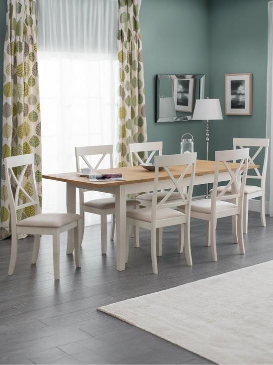 front image of julian-bowen-davenport-150--nbsp189-cm-extending-dining-table-6-chairs