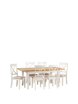 Product photograph of Julian Bowen Davenport 150 - 189 Cm Extending Dining Table 6 Chairs from very.co.uk