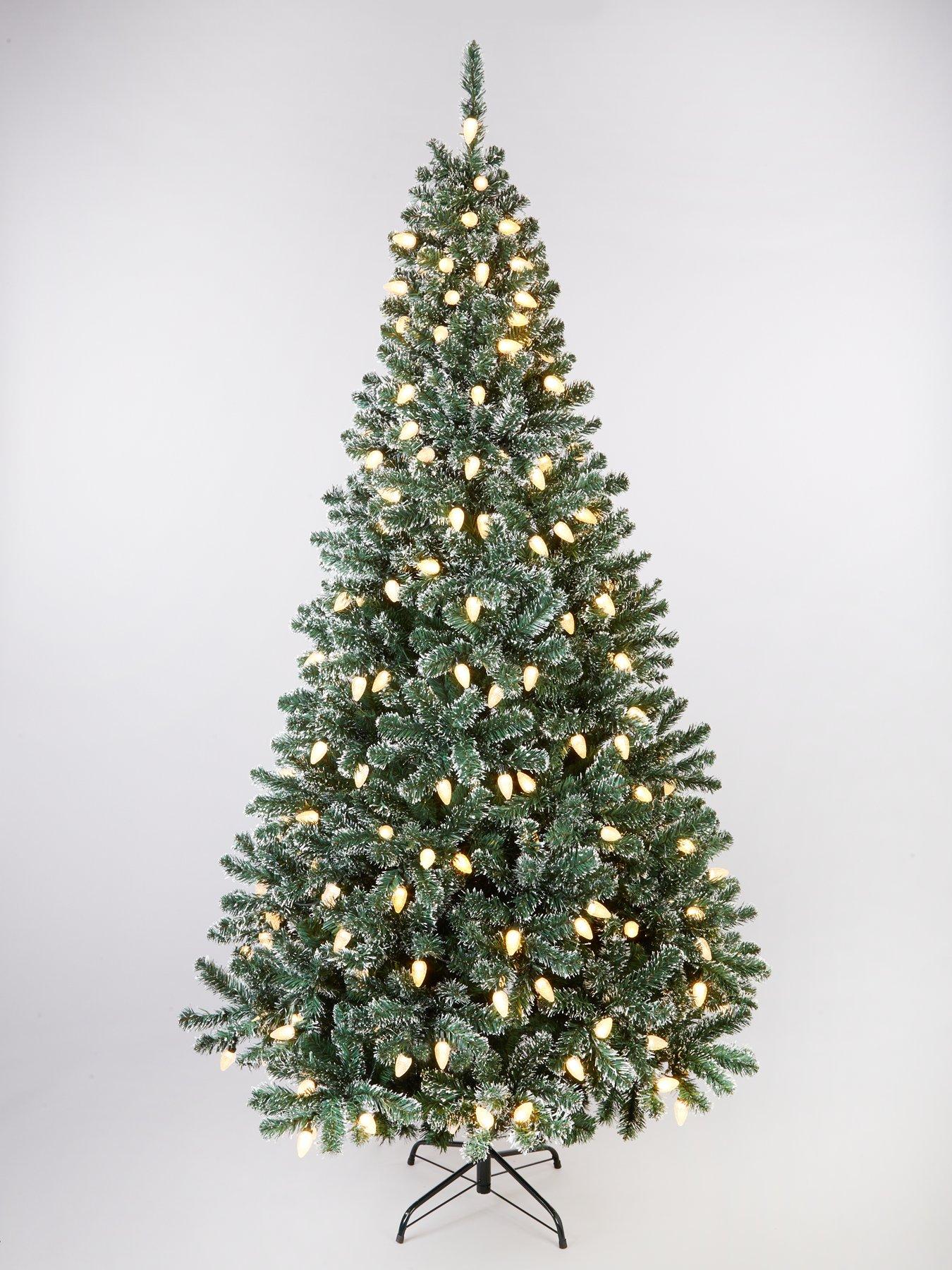 Product photograph of Snow-tipped Christmas Tree With Pinecone Lights - 7 Ft from very.co.uk
