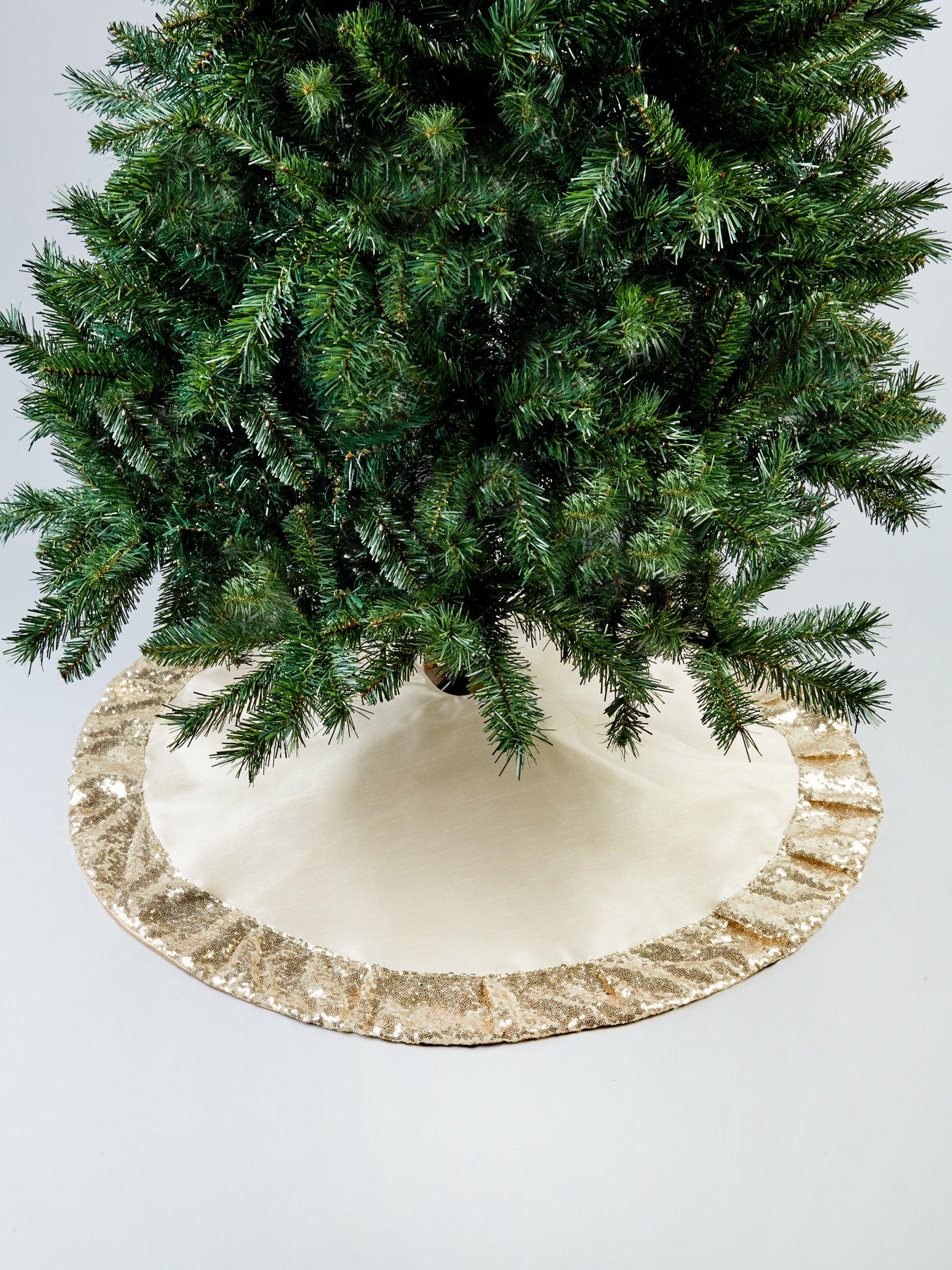 Gold sequin shop christmas tree skirt