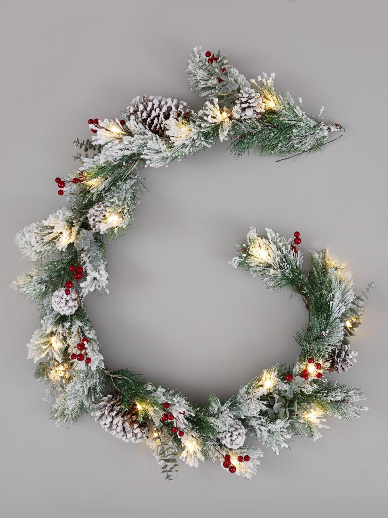 Very Home Bavarian PreLit Christmas Garland 180 cm very.co.uk
