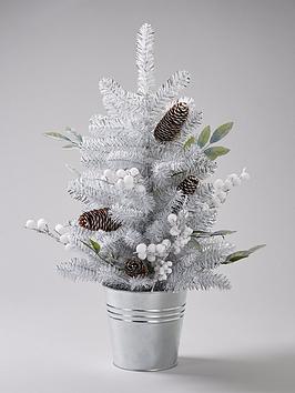 Product photograph of Silver Grey And White Berry Table-top Christmas Tree from very.co.uk