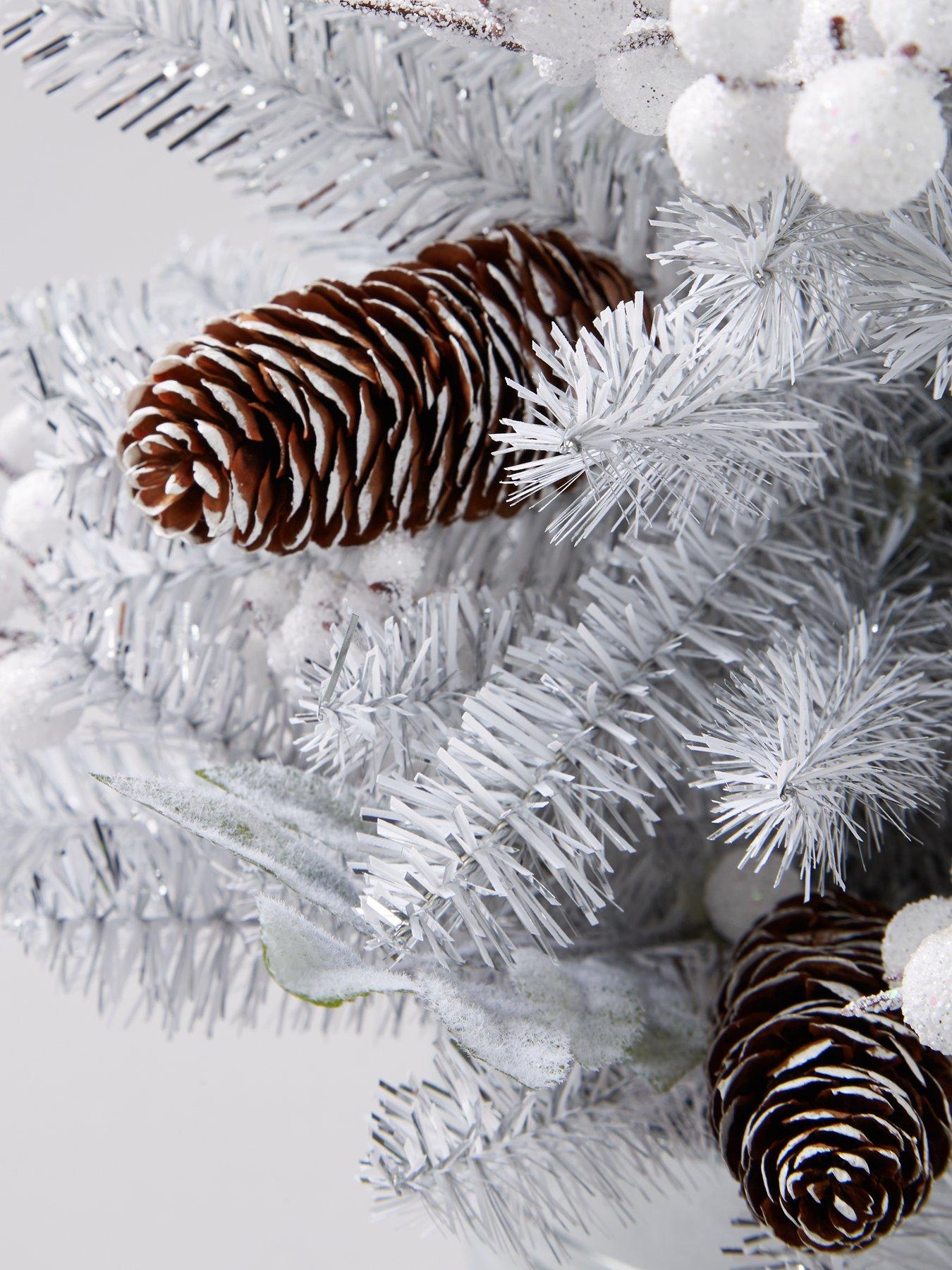 Silver Grey And White Berry Table-Top Christmas Tree