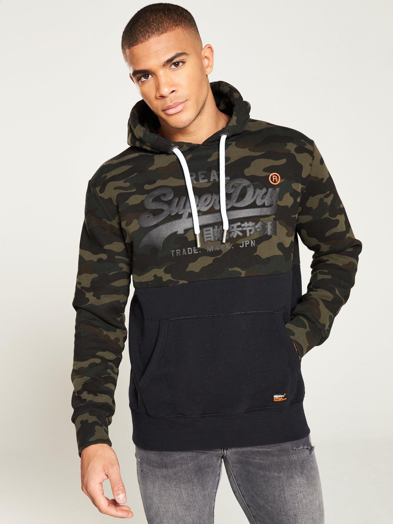 superdry vintage logo camo hoodie