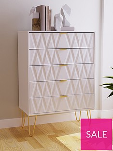 Versailles Ready Assembled 5 Drawer Chest