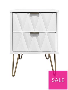 Versailles Ready Assembled 2 Drawer Bedside Chest