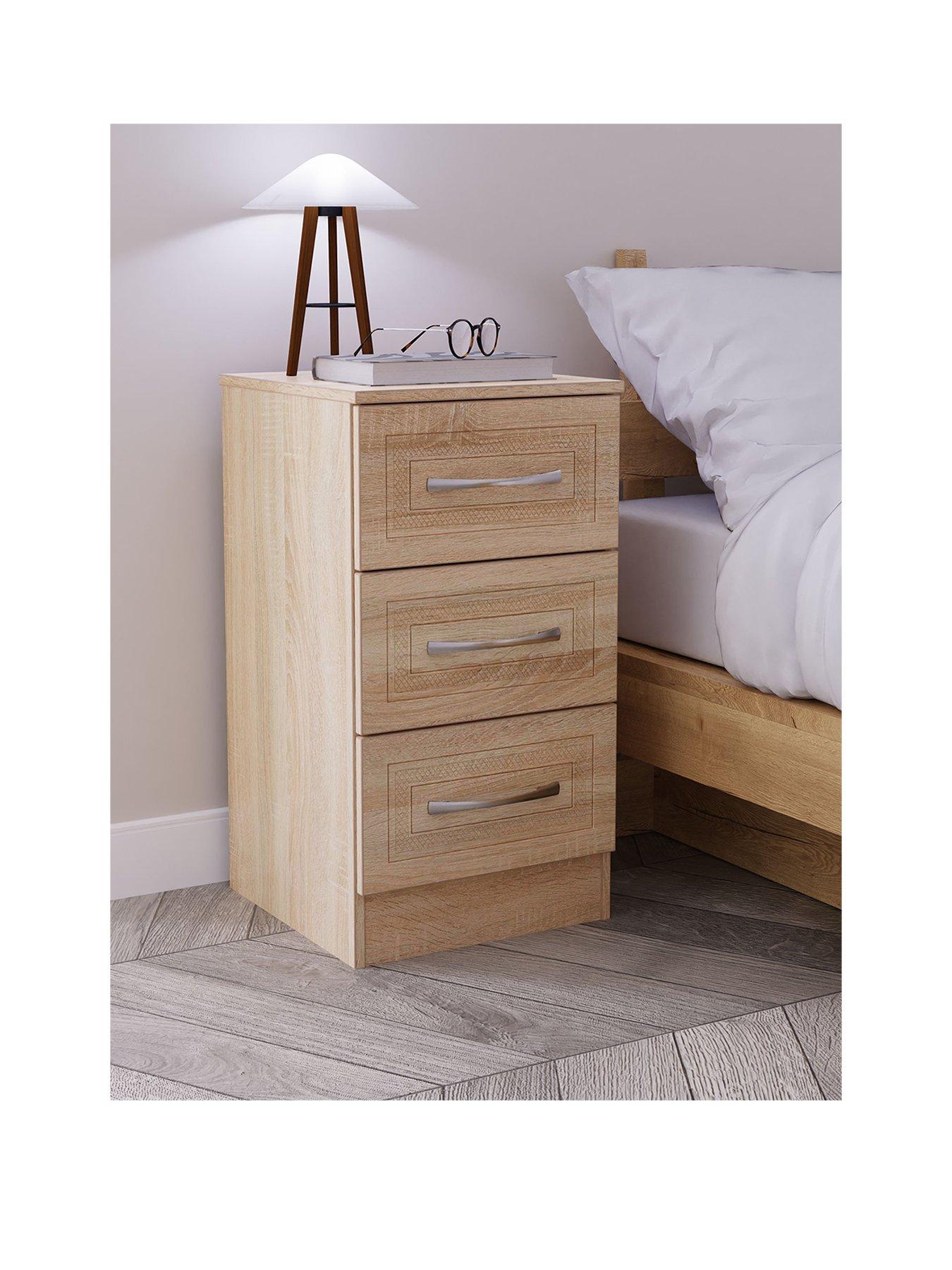 SWIFT Winchester Ready Assembled 3 Drawer Bedside Chest - FSC® Certified
