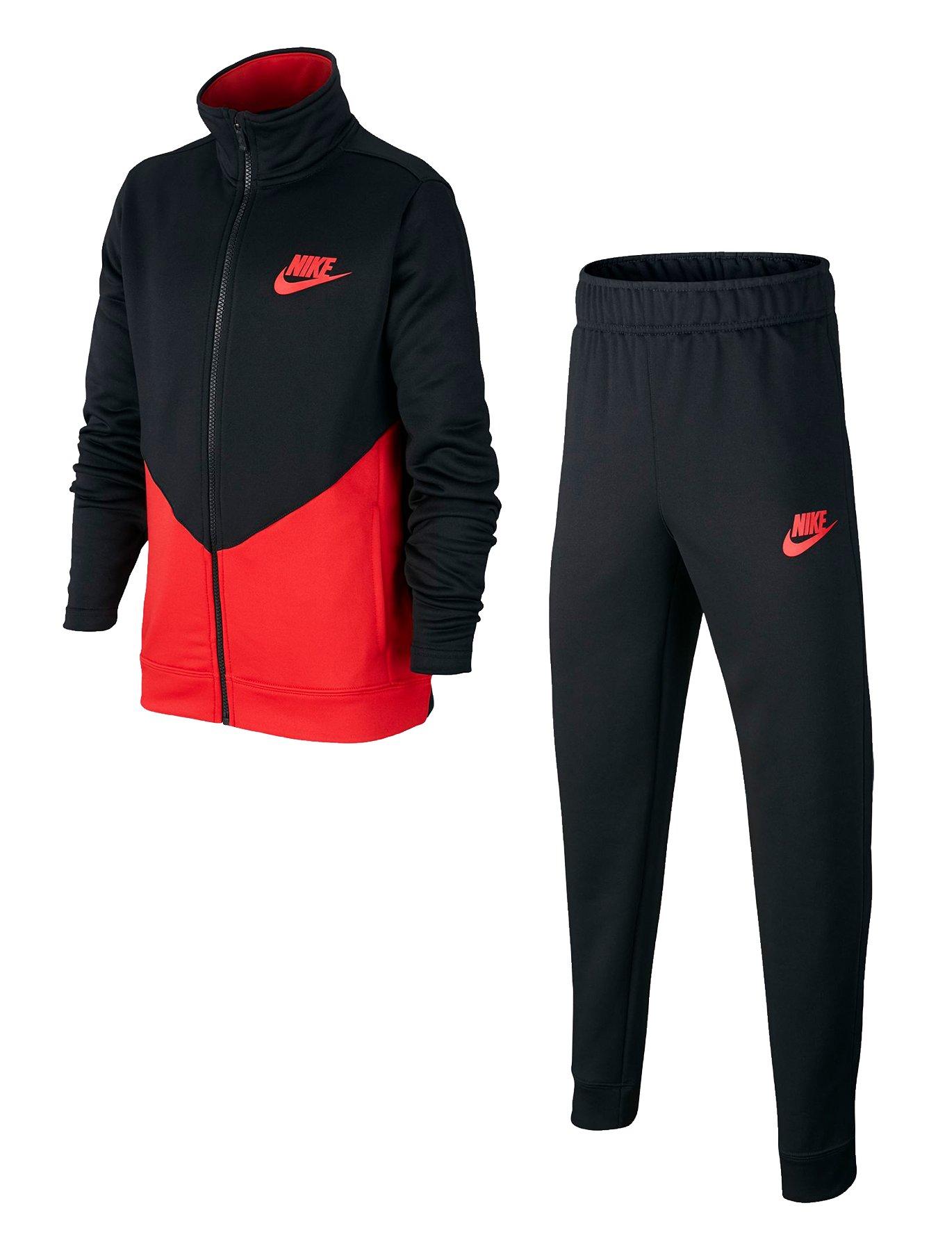 nike red black tracksuit