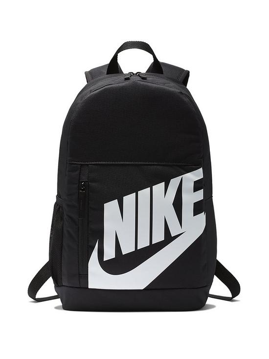 front image of nike-kids-elemental-backpack-with-free-detachable-pencil-case-blackwhite