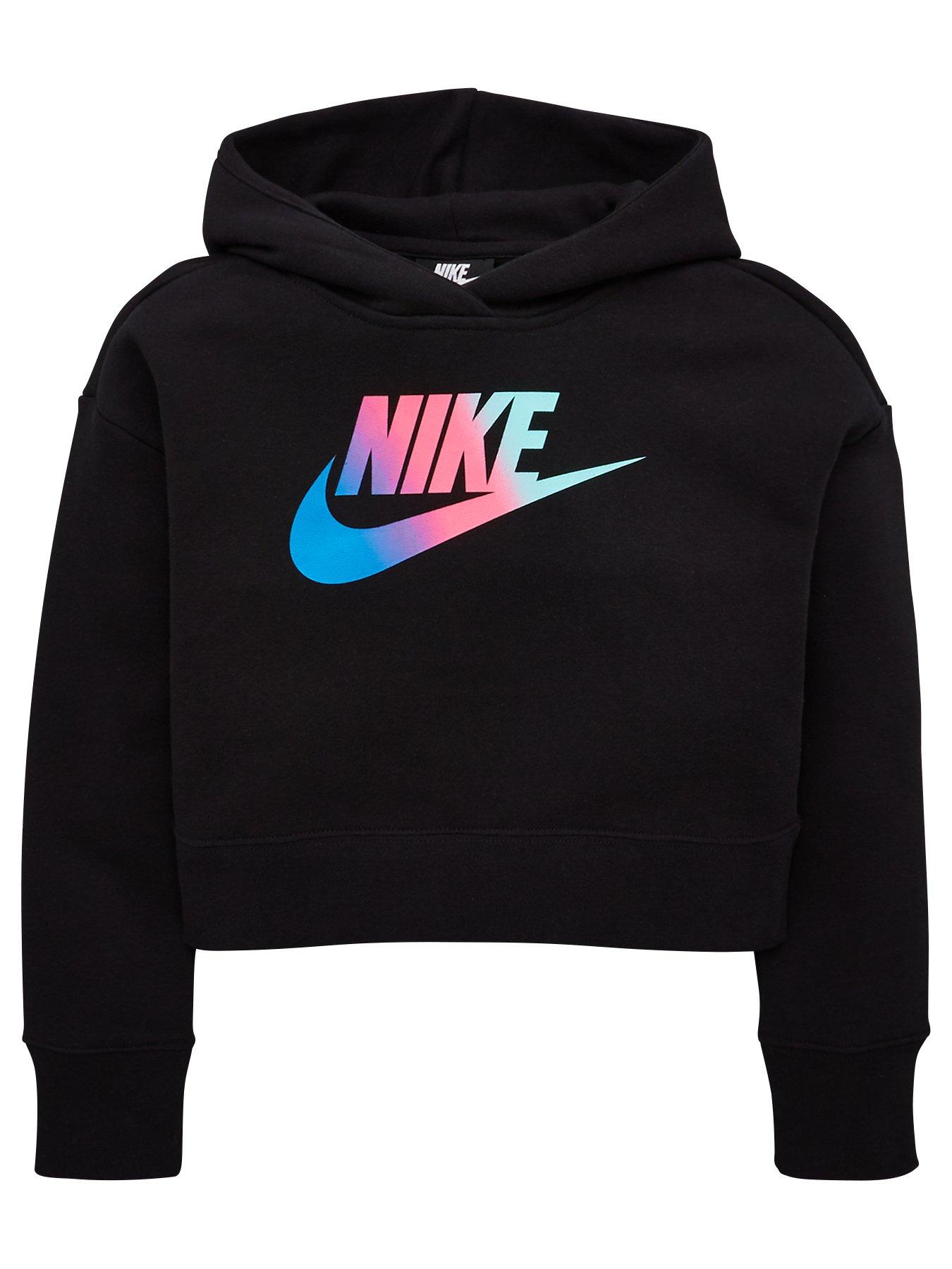 black nike crop hoodie