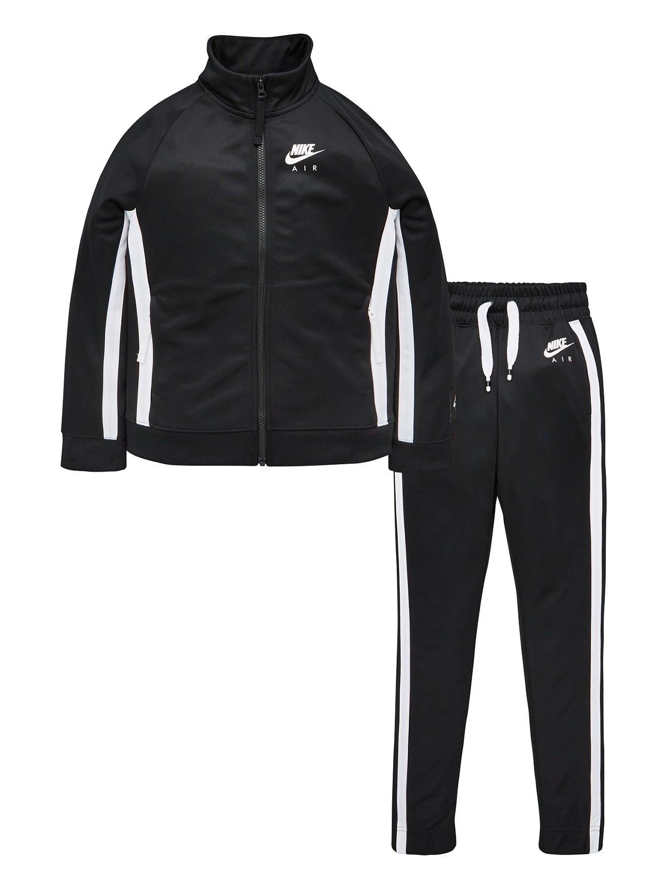 nike black and white tracksuit