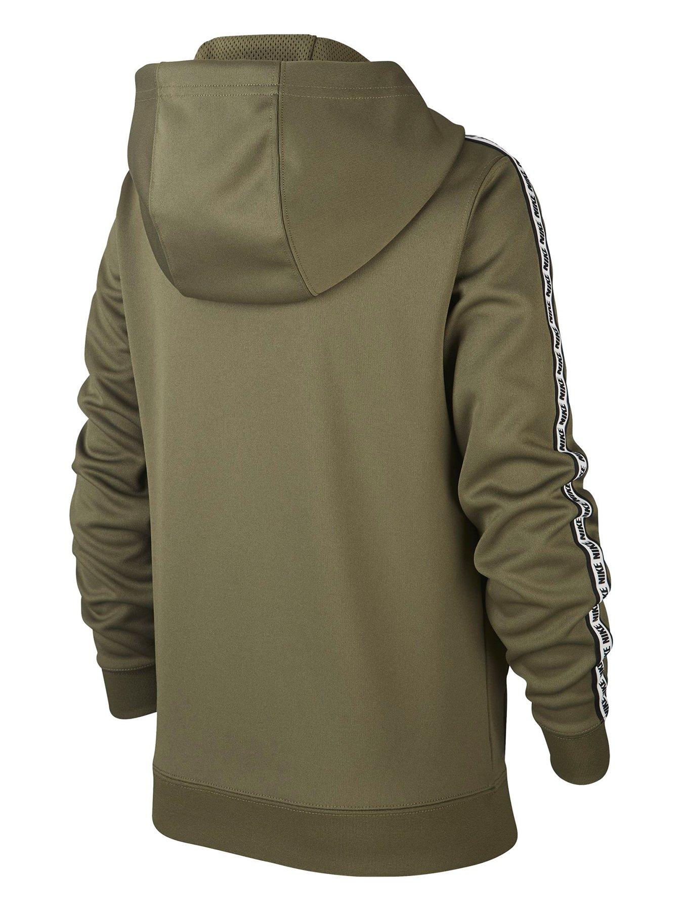 nike logo taping hoodie in sand