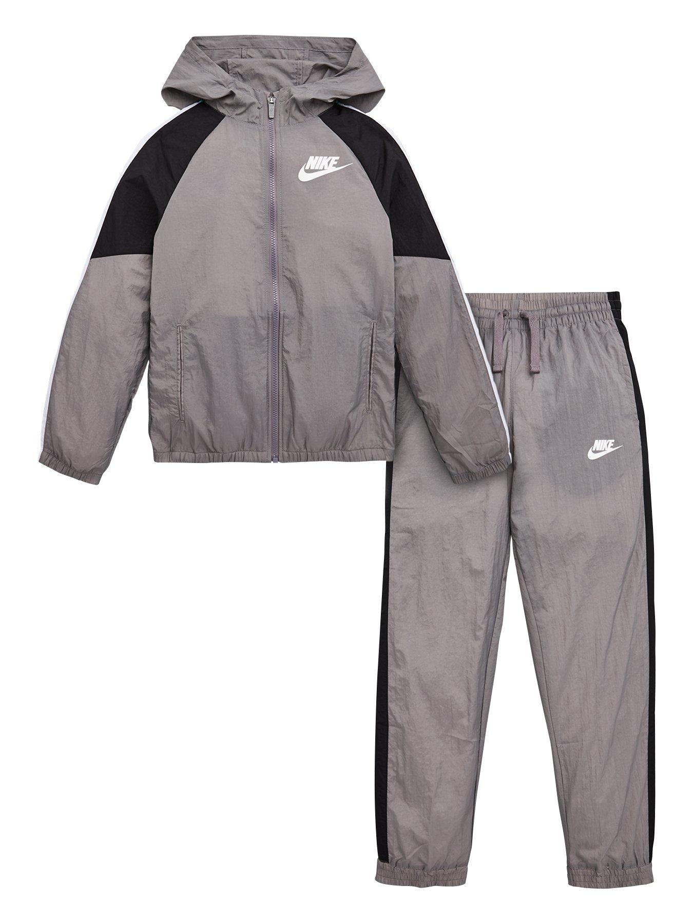 nike woven tracksuit grey