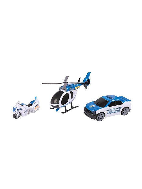 36 Piece Children's Police & Fire Emergency Department Helicopter & Car Play Set 
