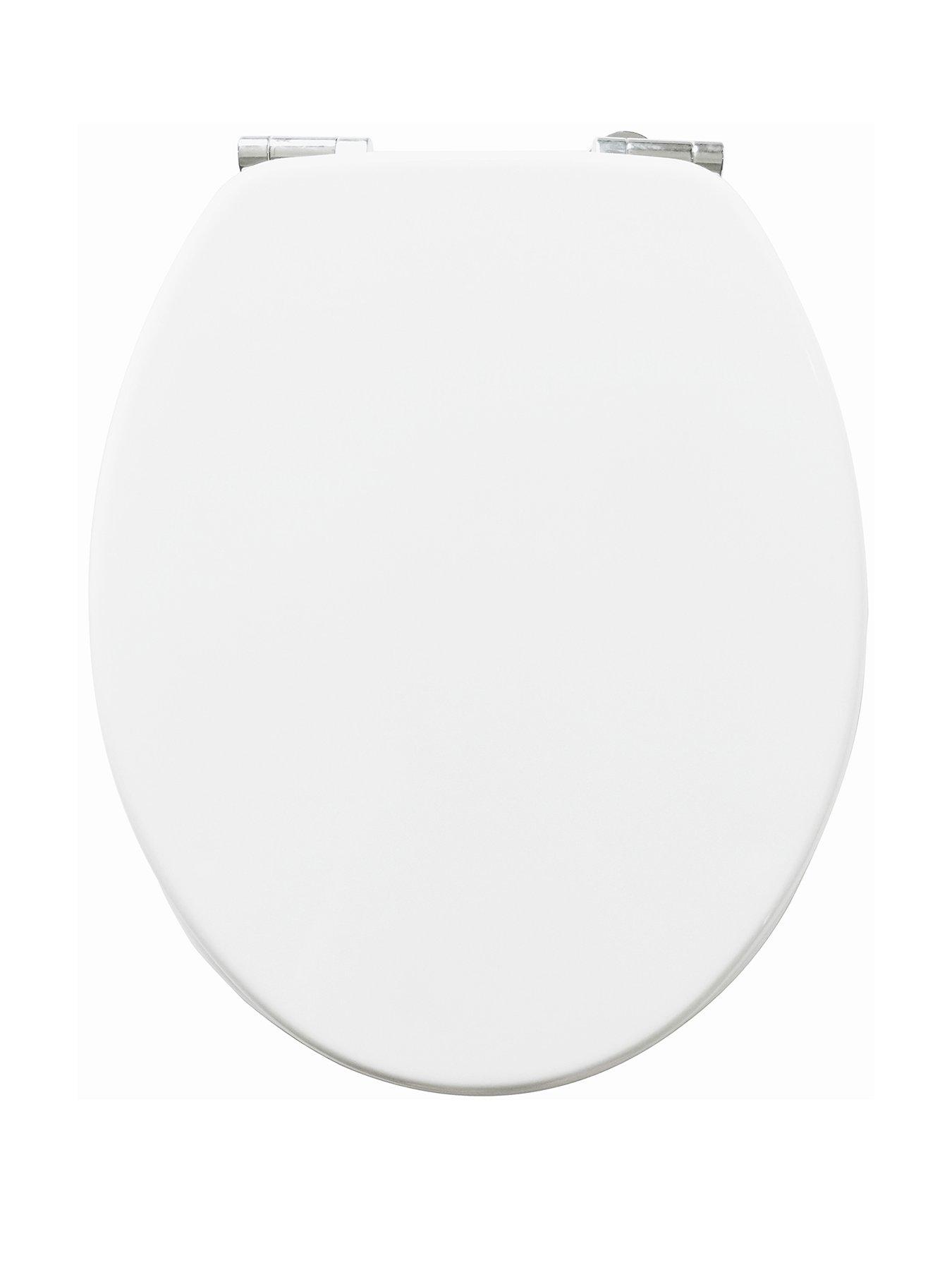 Product photograph of Aqualona Beechwood Soft Close White Toilet Seat from very.co.uk