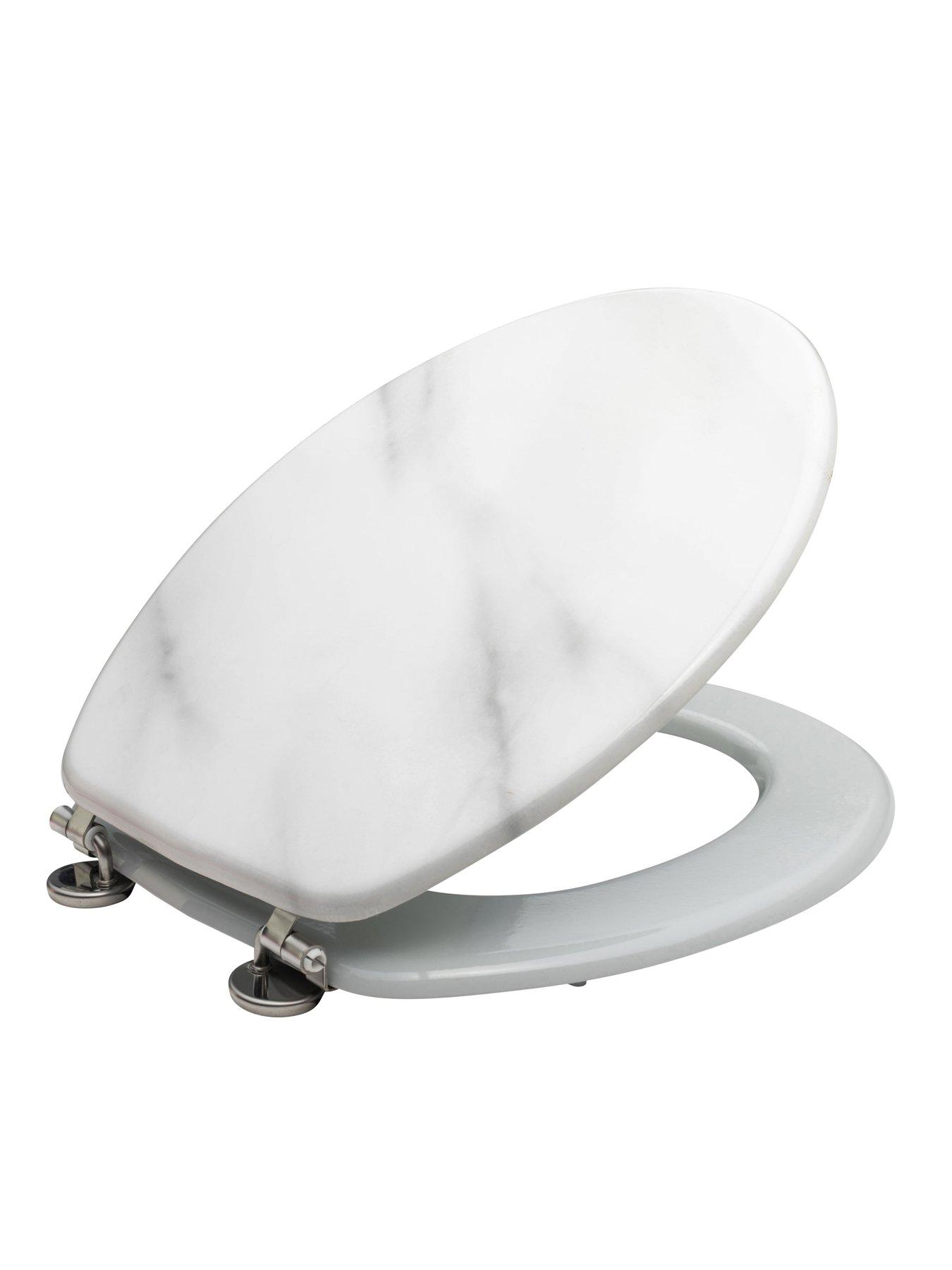 AQUALONA Marble Effect Hardwearing Wooden Toilet Seat very.co.uk