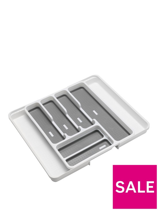 front image of addis-expandable-drawer-organiser-and-cutleryutensil-tray