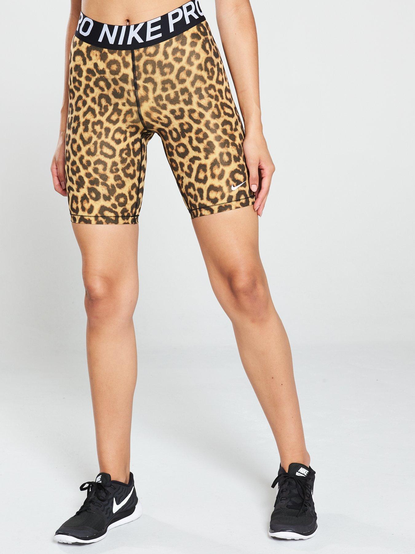 nike pro leopard print shorts