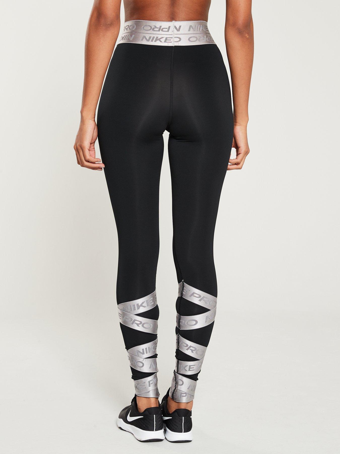 nike training crossover leggings in black