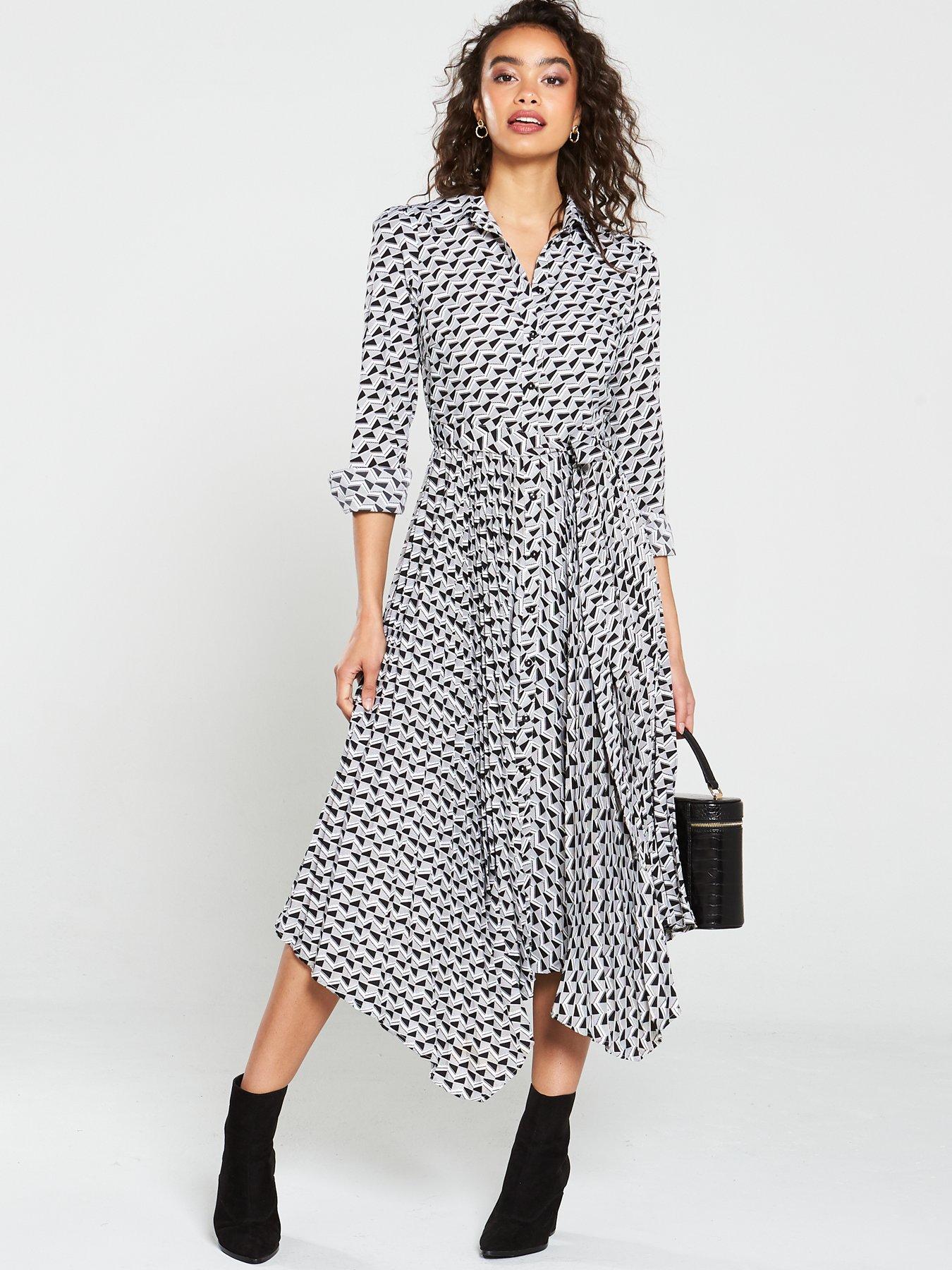 pleated skirt shirt dress