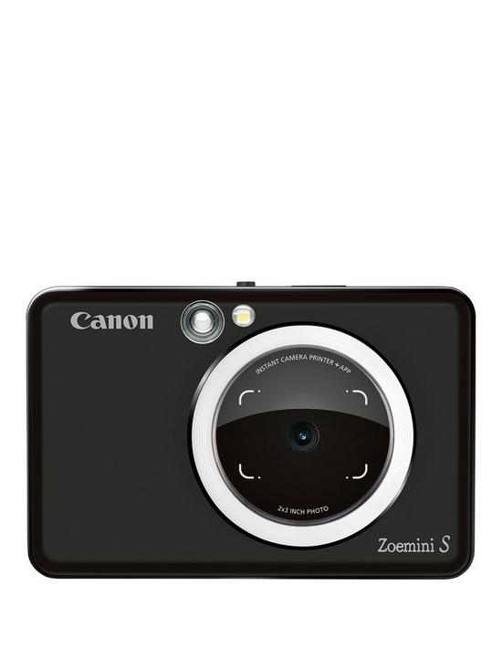 front image of canon-zoemini-s-pocket-size-2-in-1-instant-camera-printer-matte-black-app
