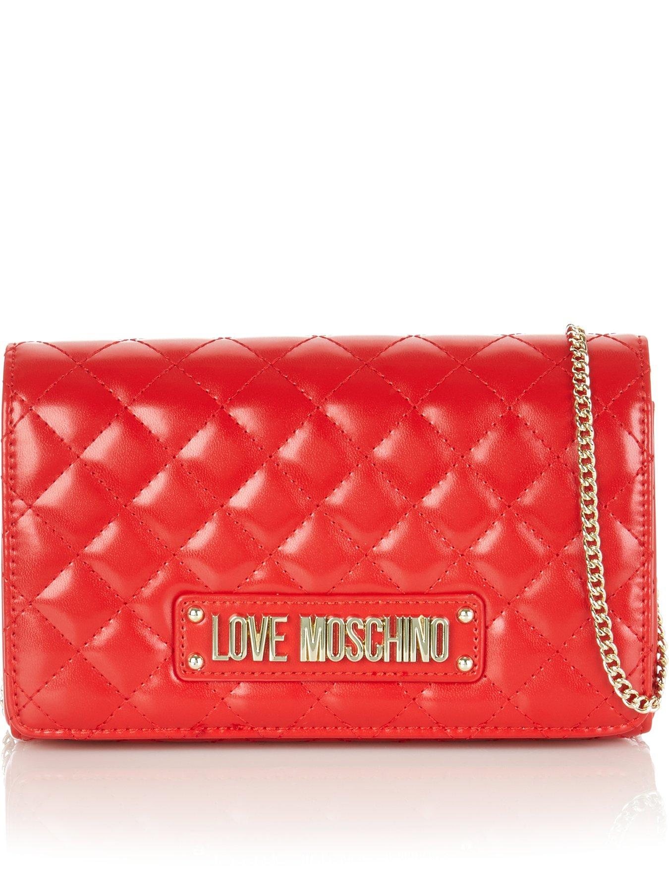 love moschino red quilted bag