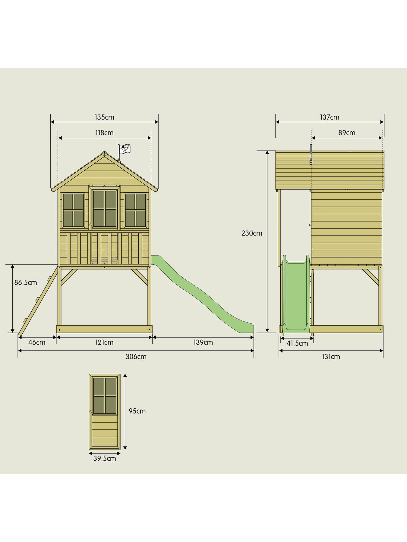 Image 6 of 6 of TP Hill Top Wooden Tower Playhouse with Slide