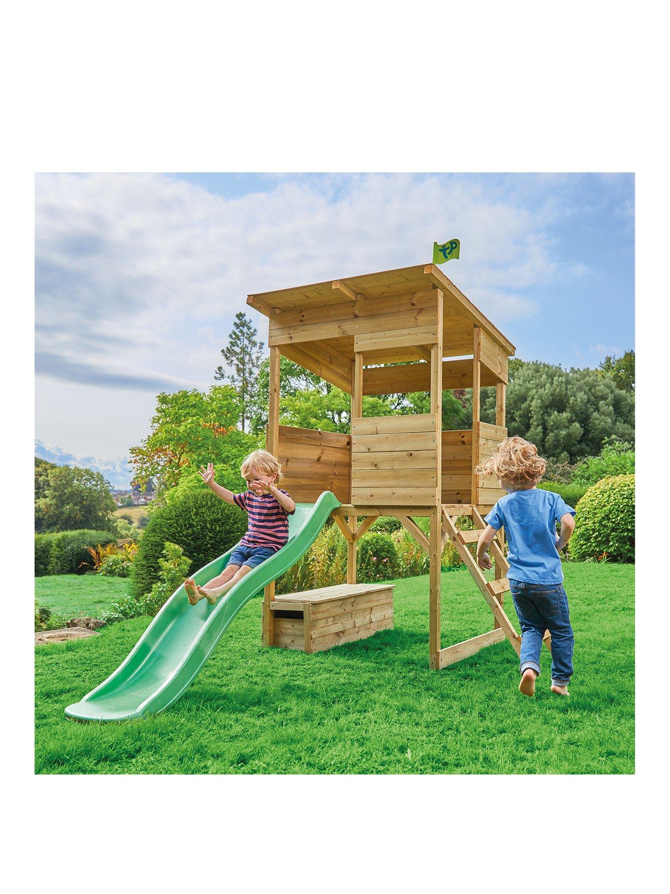 Tree Tops Wooden Playhouse with Slide