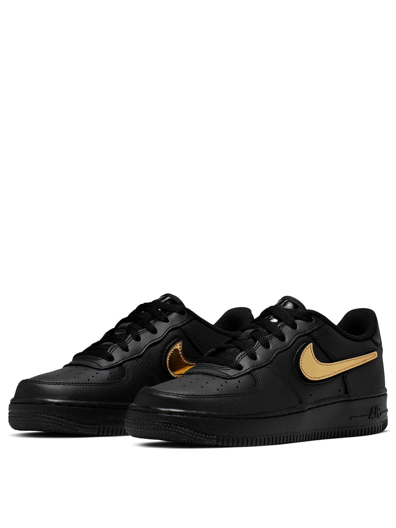 black air force with gold tick