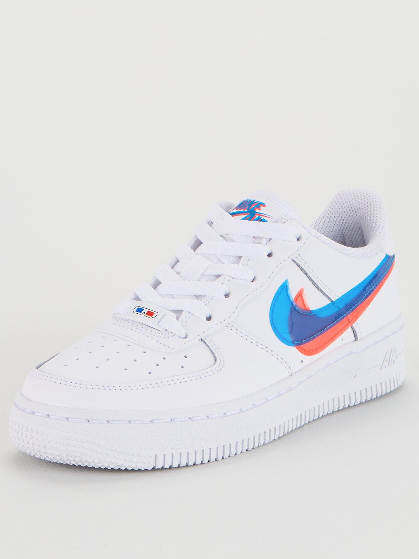nike air force 1 blue and red tick