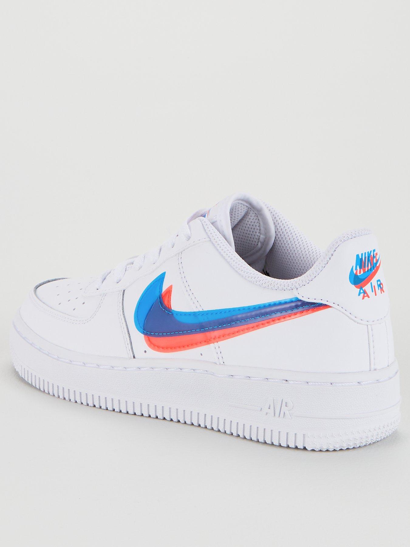 nike air force with red and blue tick