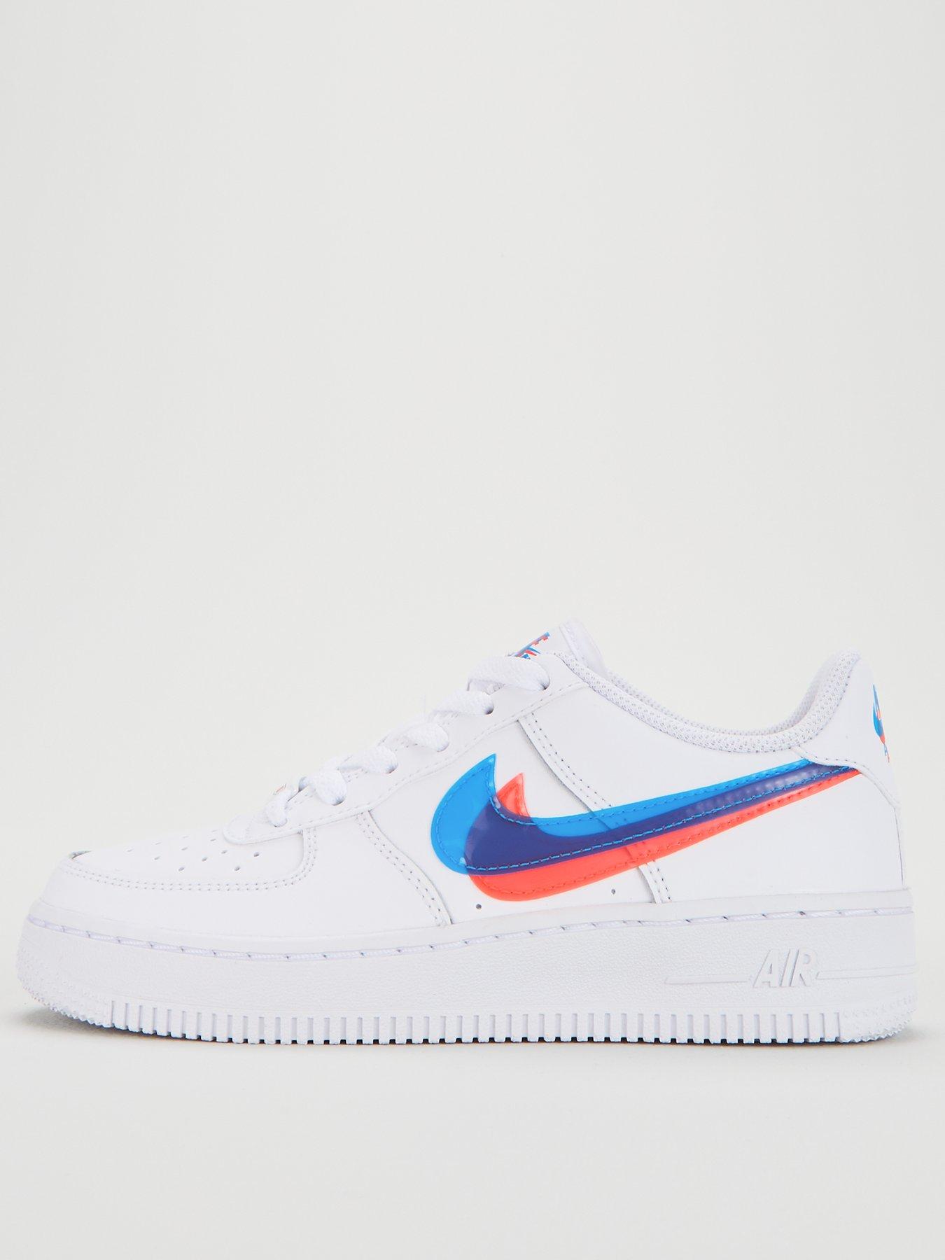 nike air force 1 junior blue and red tick