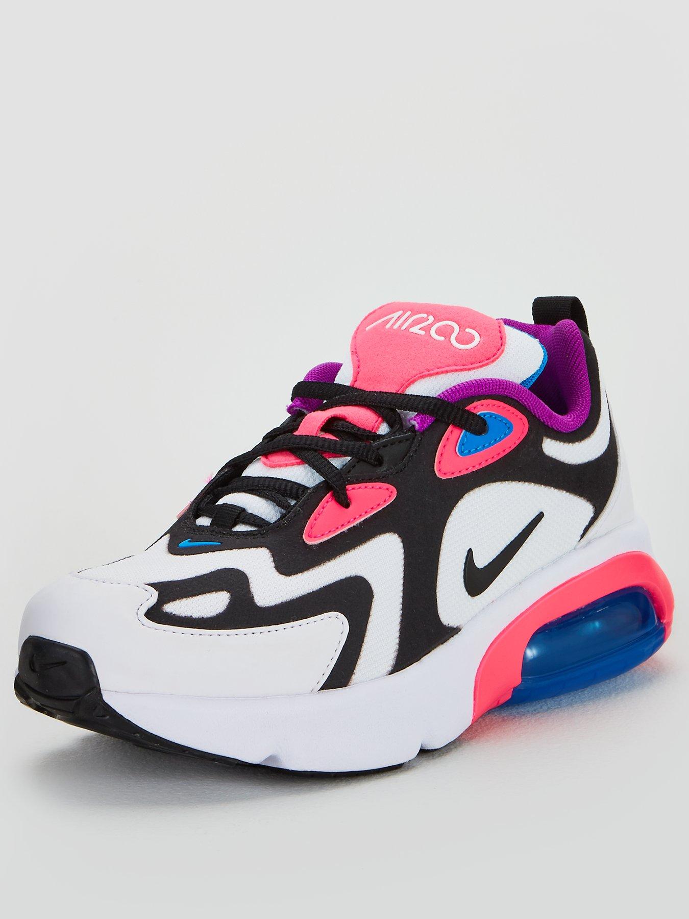 black white and pink nike trainers