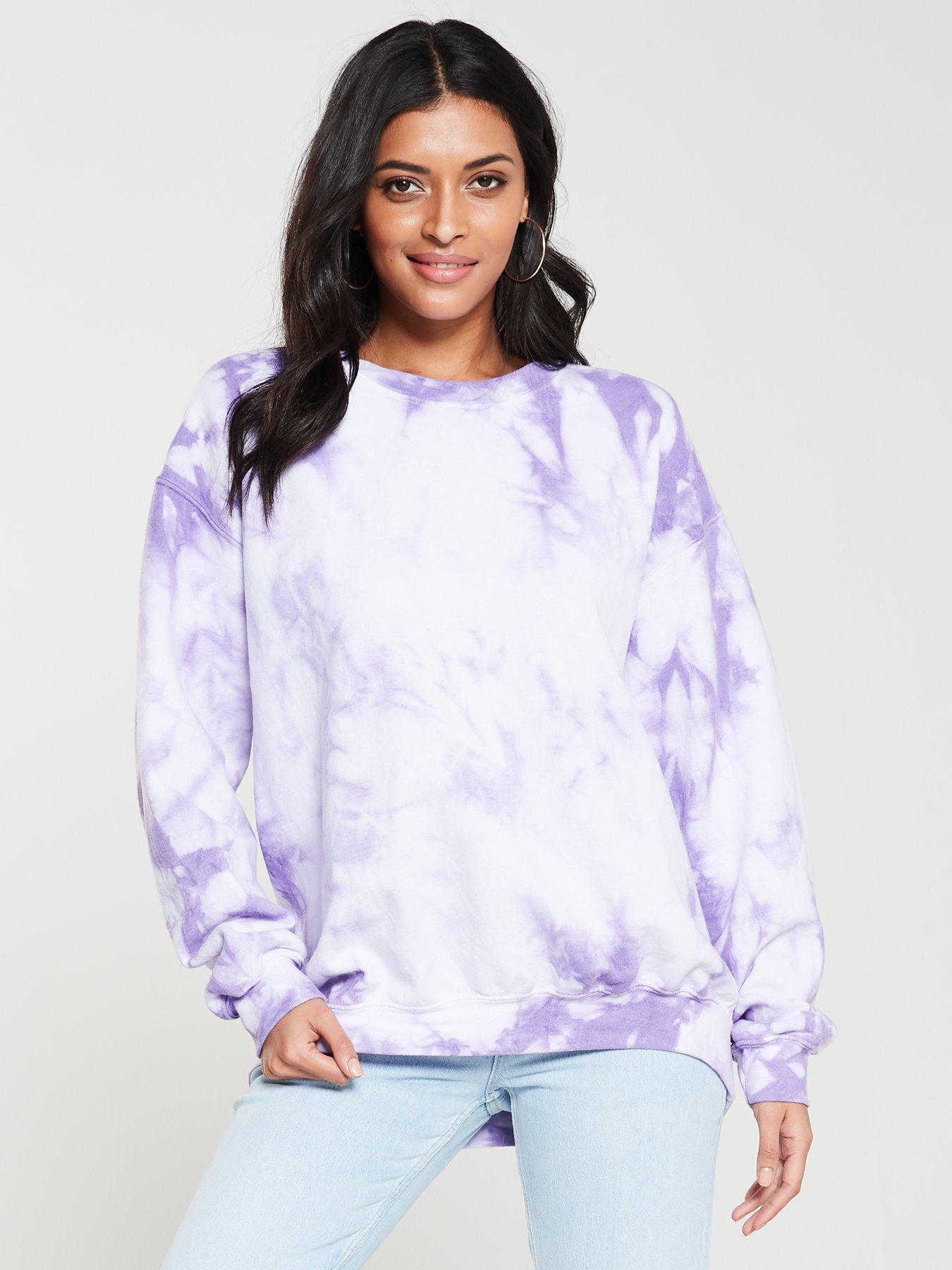 purple tie dye sweater