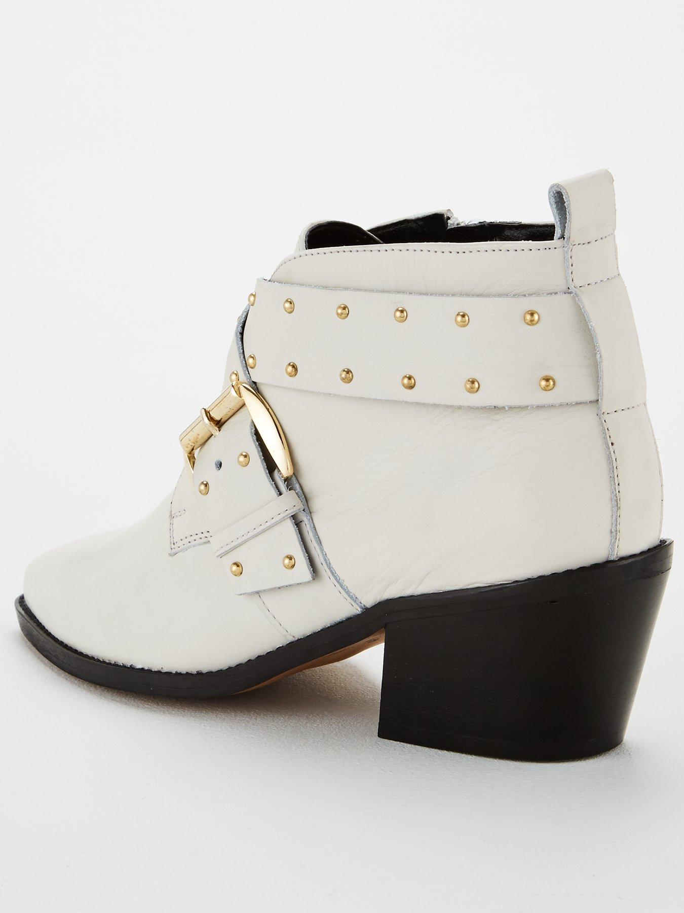 kurt geiger white ankle boots