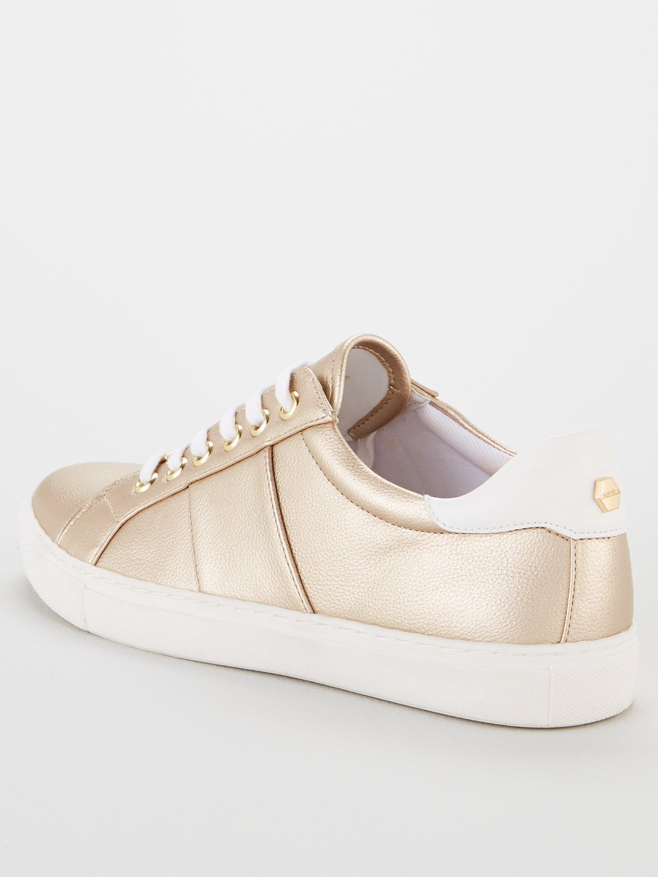 carvela gold trainers