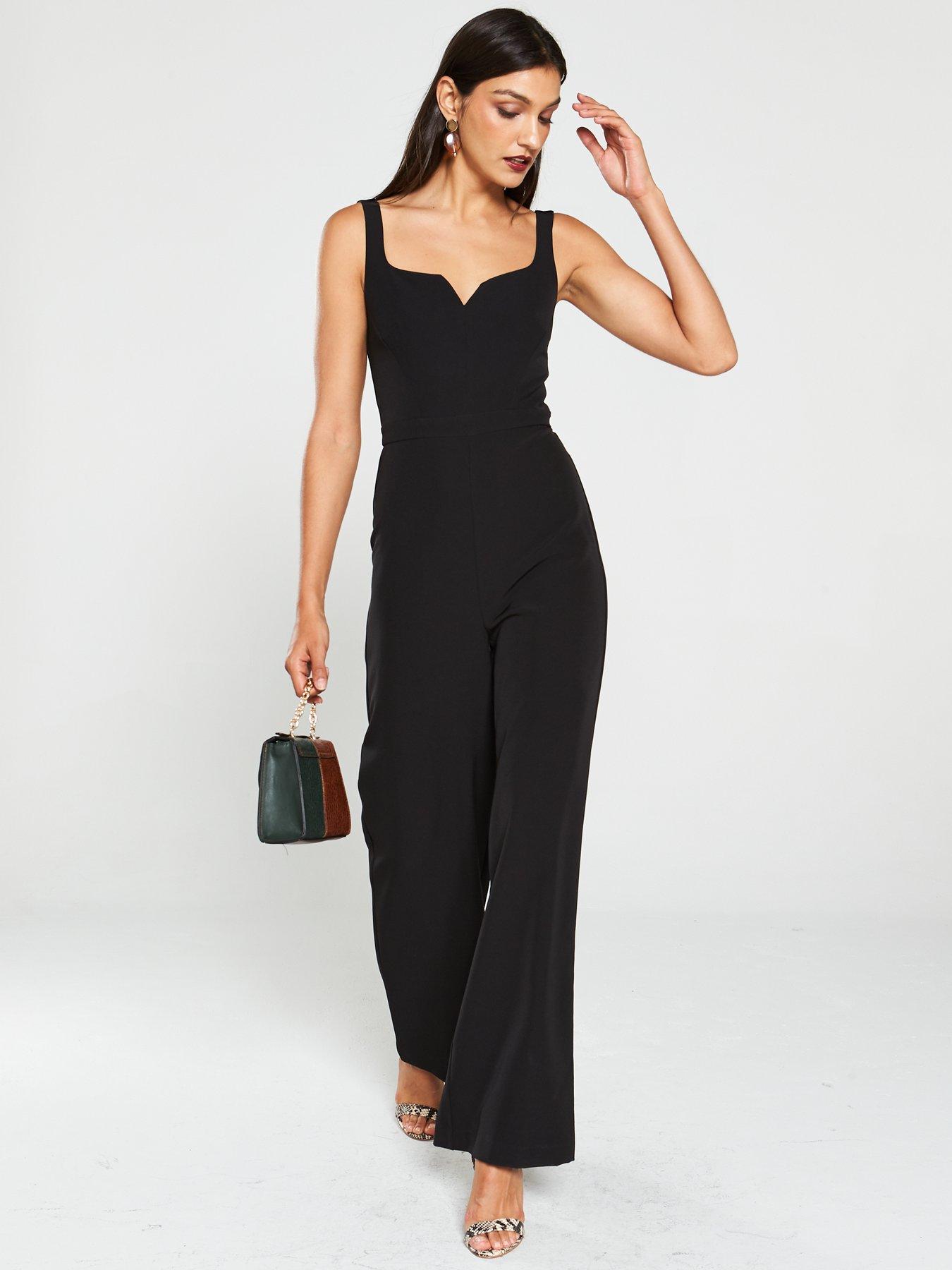 black square neck jumpsuit