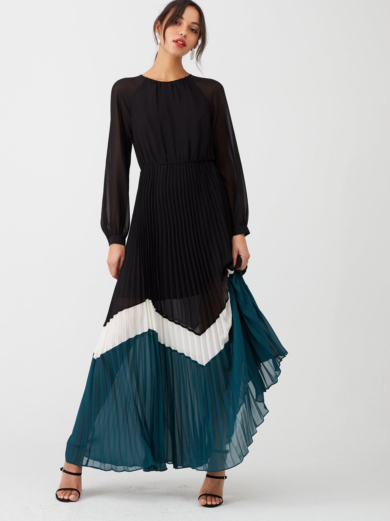 V by Very Colour Block Pleated Maxi 