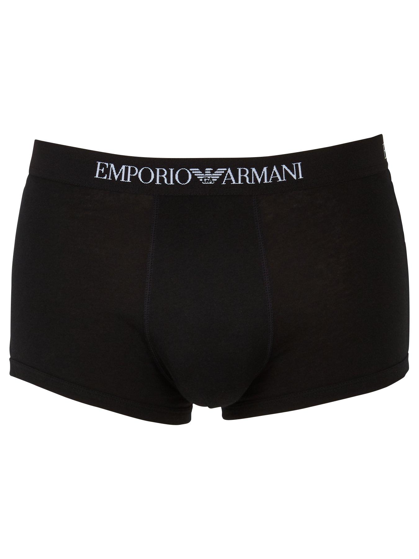 Image 2 of 3 of Emporio Armani Bodywear 3 Pack Pure Cotton Trunks - Black