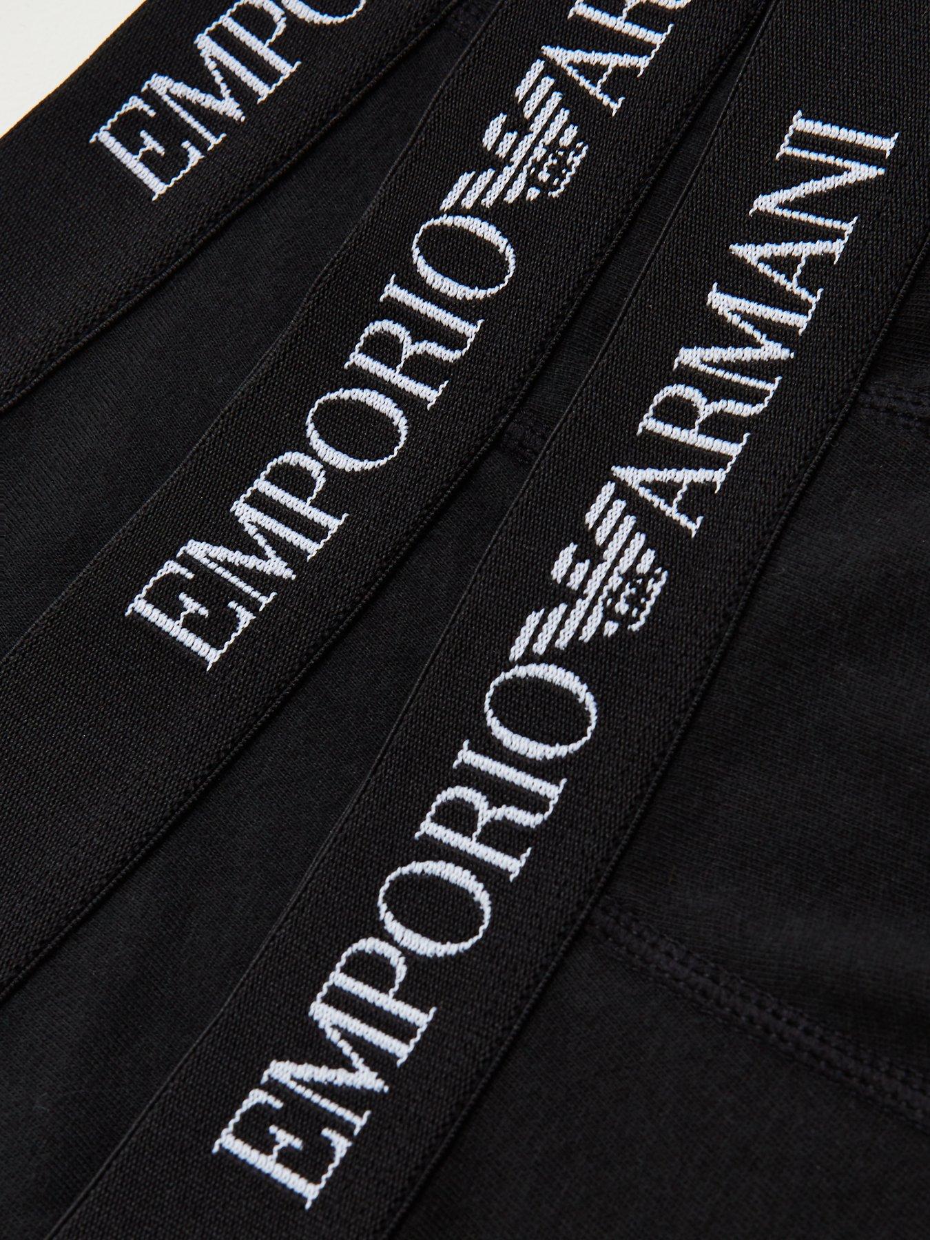 Image 3 of 3 of Emporio Armani Bodywear 3 Pack Pure Cotton Trunks - Black