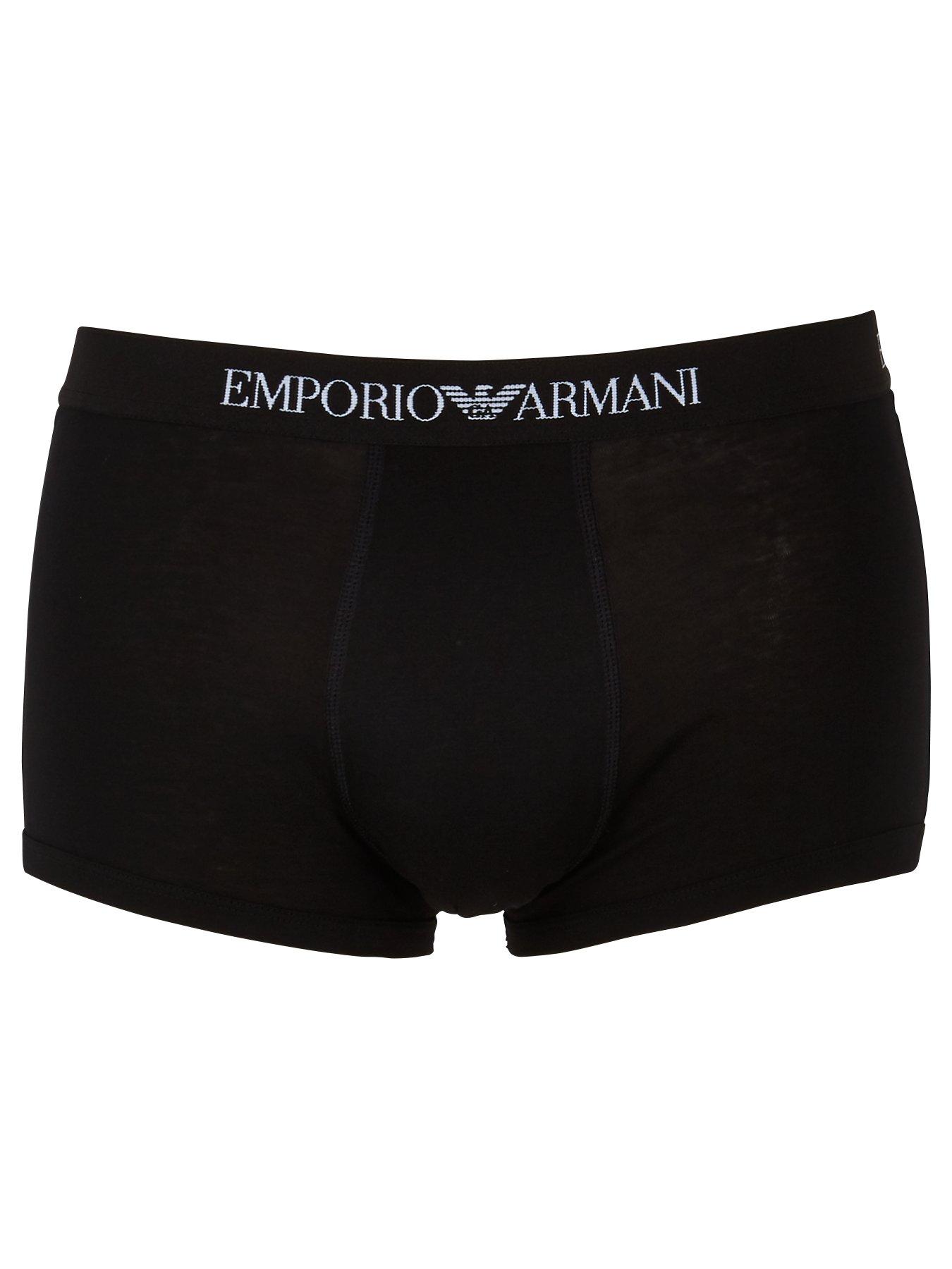 Image 2 of 3 of Emporio Armani Bodywear 3 Pack Cotton Trunks - Black/Navy/Grey