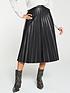  image of v-by-very-faux-leather-pleatednbspmidi-skirt-black