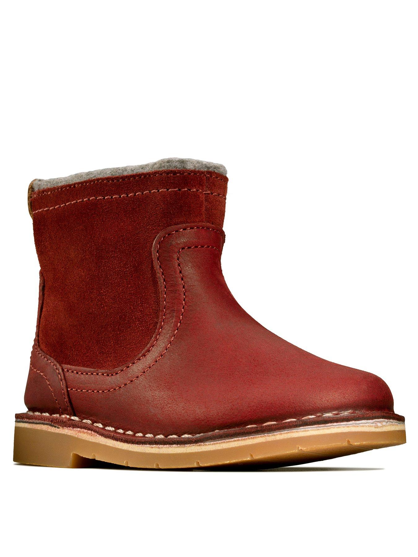 clarks red ankle boots