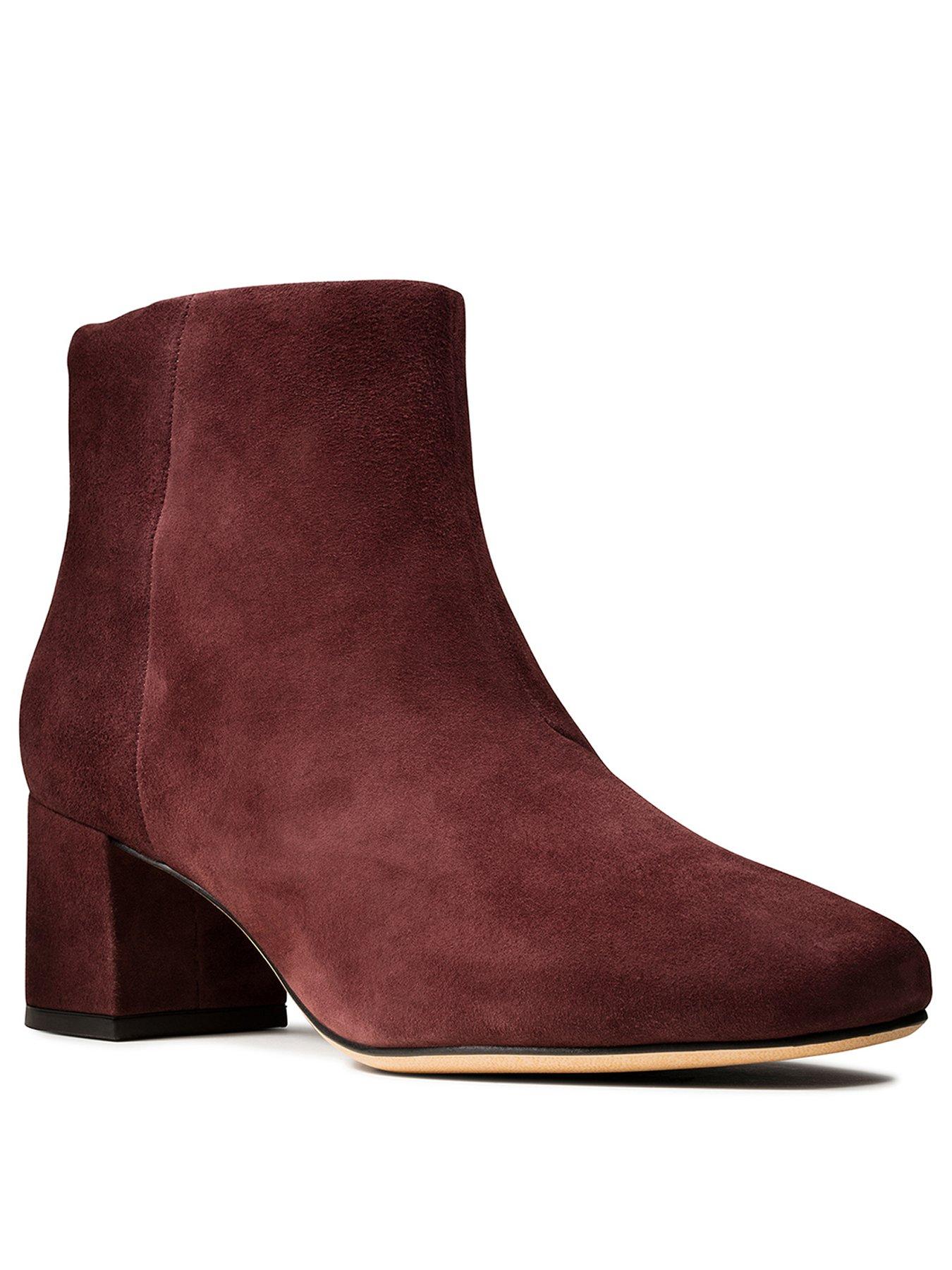 burgundy suede ankle boots uk