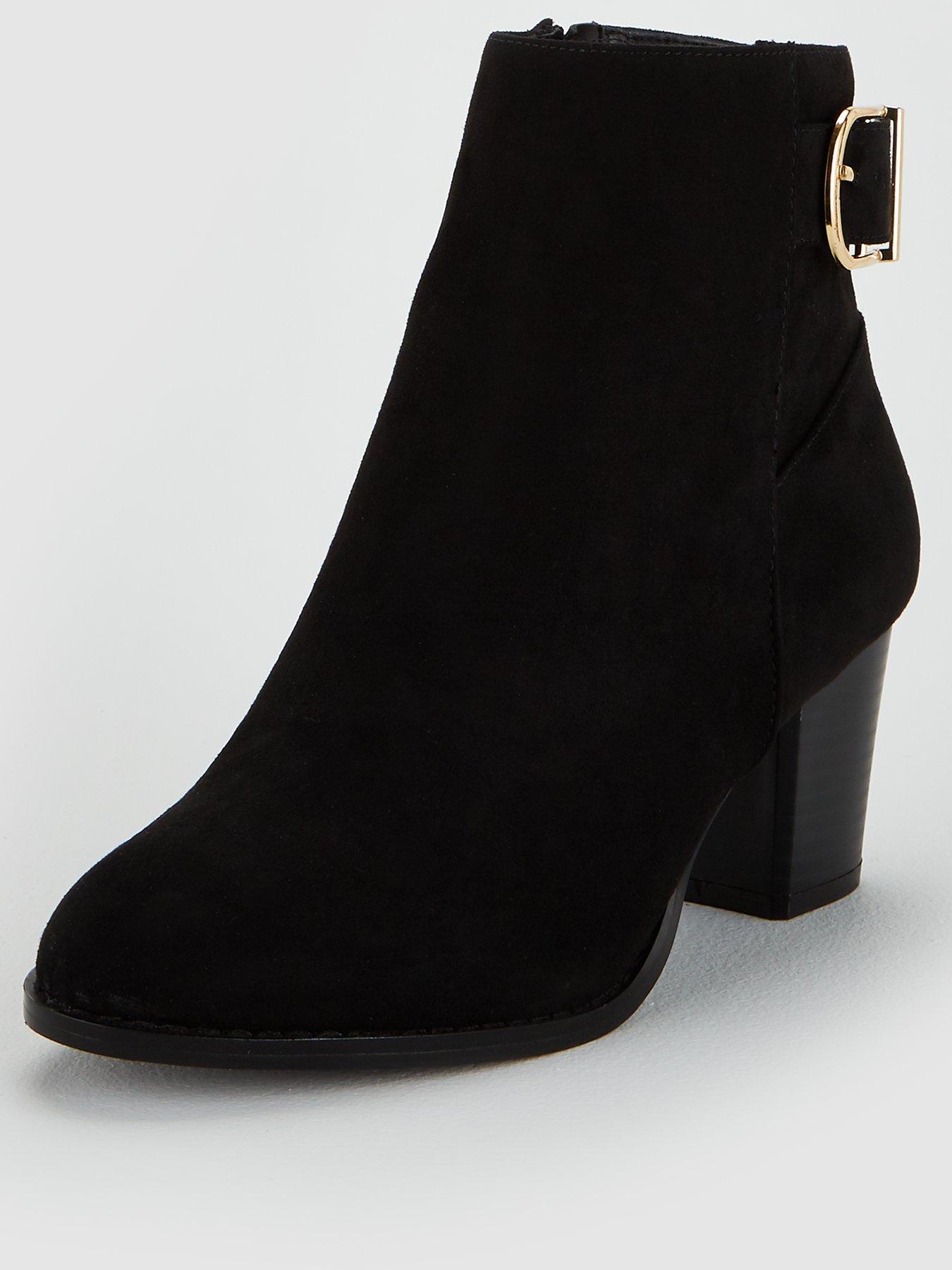 wide fit heeled ankle boots