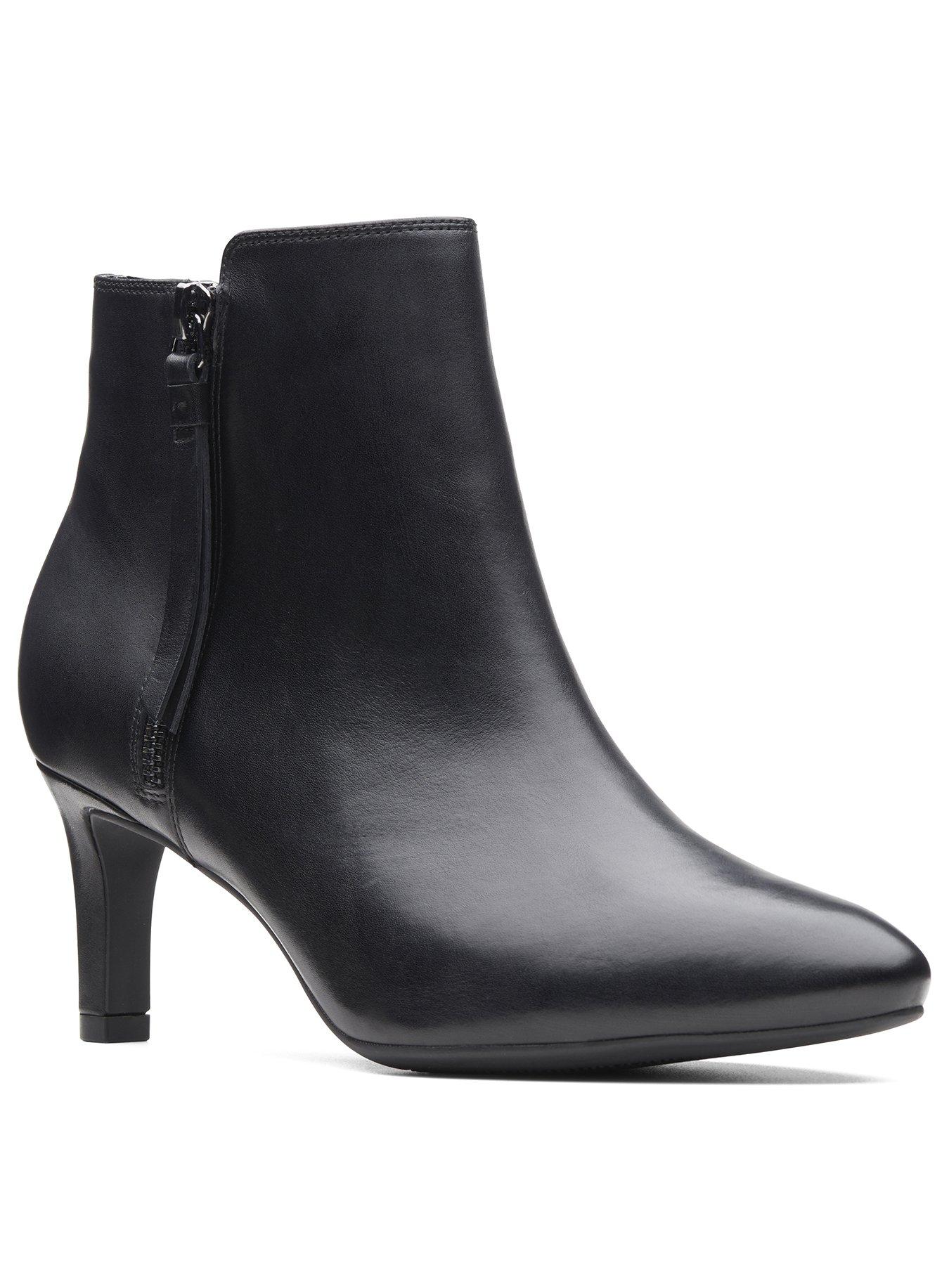 clarks wide fit black ankle boots