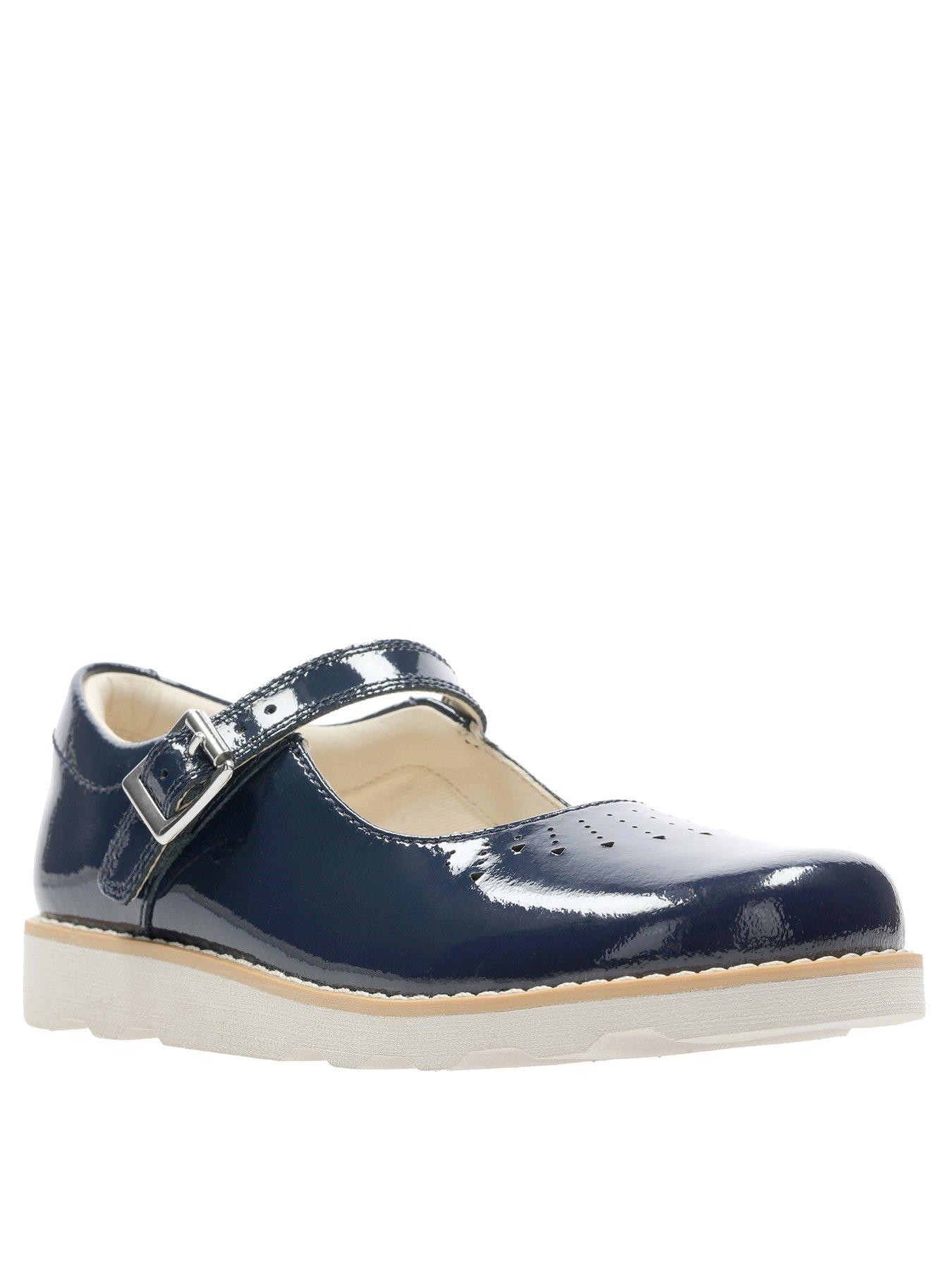 clarks girls navy shoes