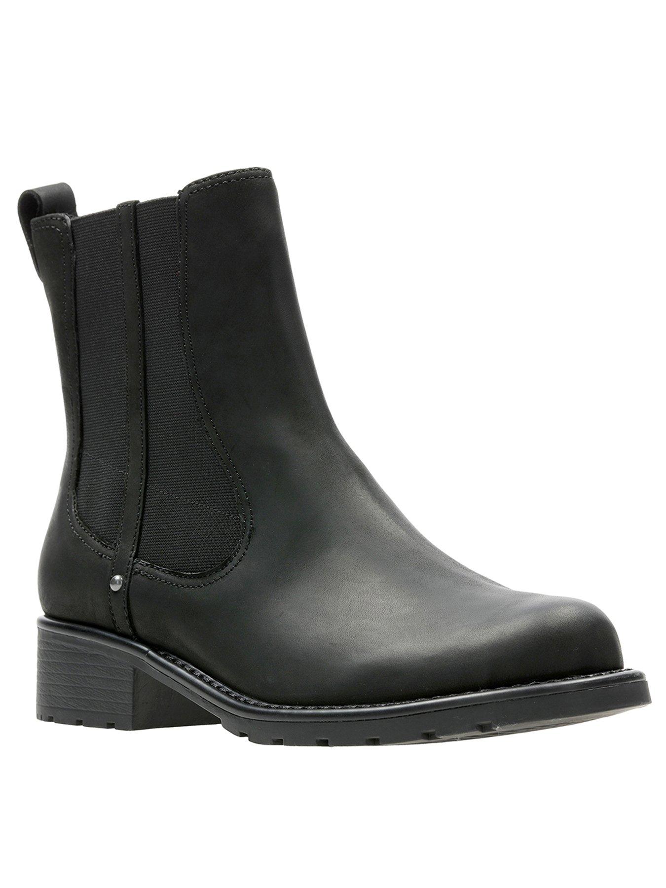 clarks wide fit black ankle boots