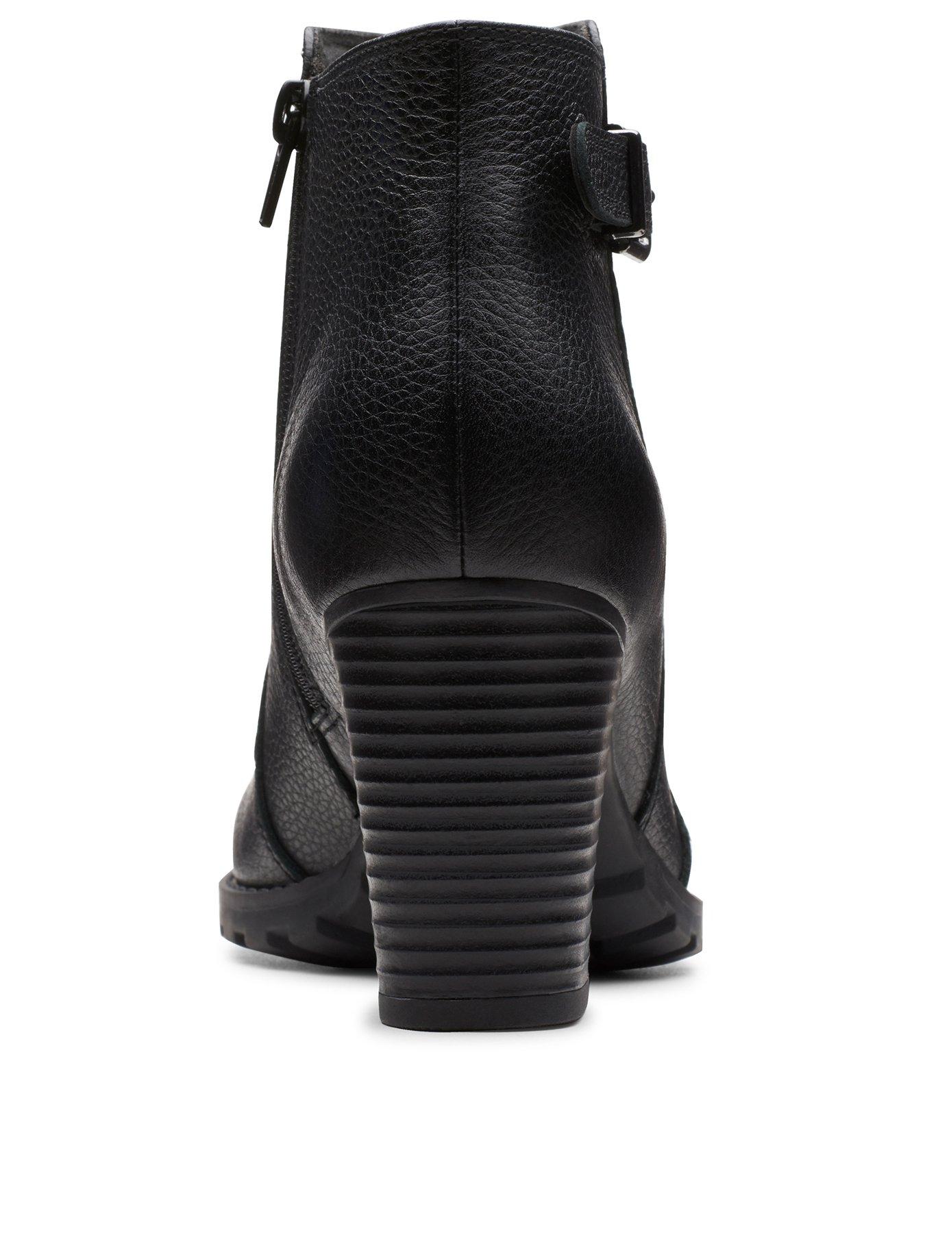 clarks verona gleam leather bootie